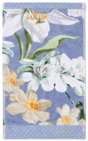 Essenza Rosalee gæstehåndklæde - 30x50 cm - Blå - 100% økologisk bomuld - Essenza gæstehåndklæder